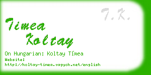 timea koltay business card